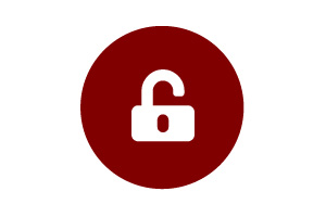 A stylised icon of a padlock