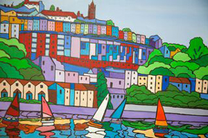 A painting of Bristol Harbour