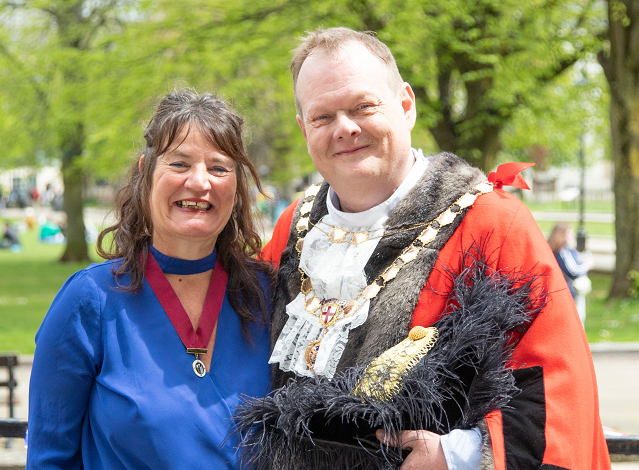 Lord Mayor Councillor Paul Goggin and his Lady Mayoress Deborah.