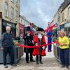Lord Mayor cutting ribbon