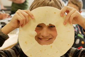 Child having fun at a holiday hub.