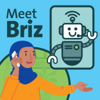 An illustration of a woman on the phone.