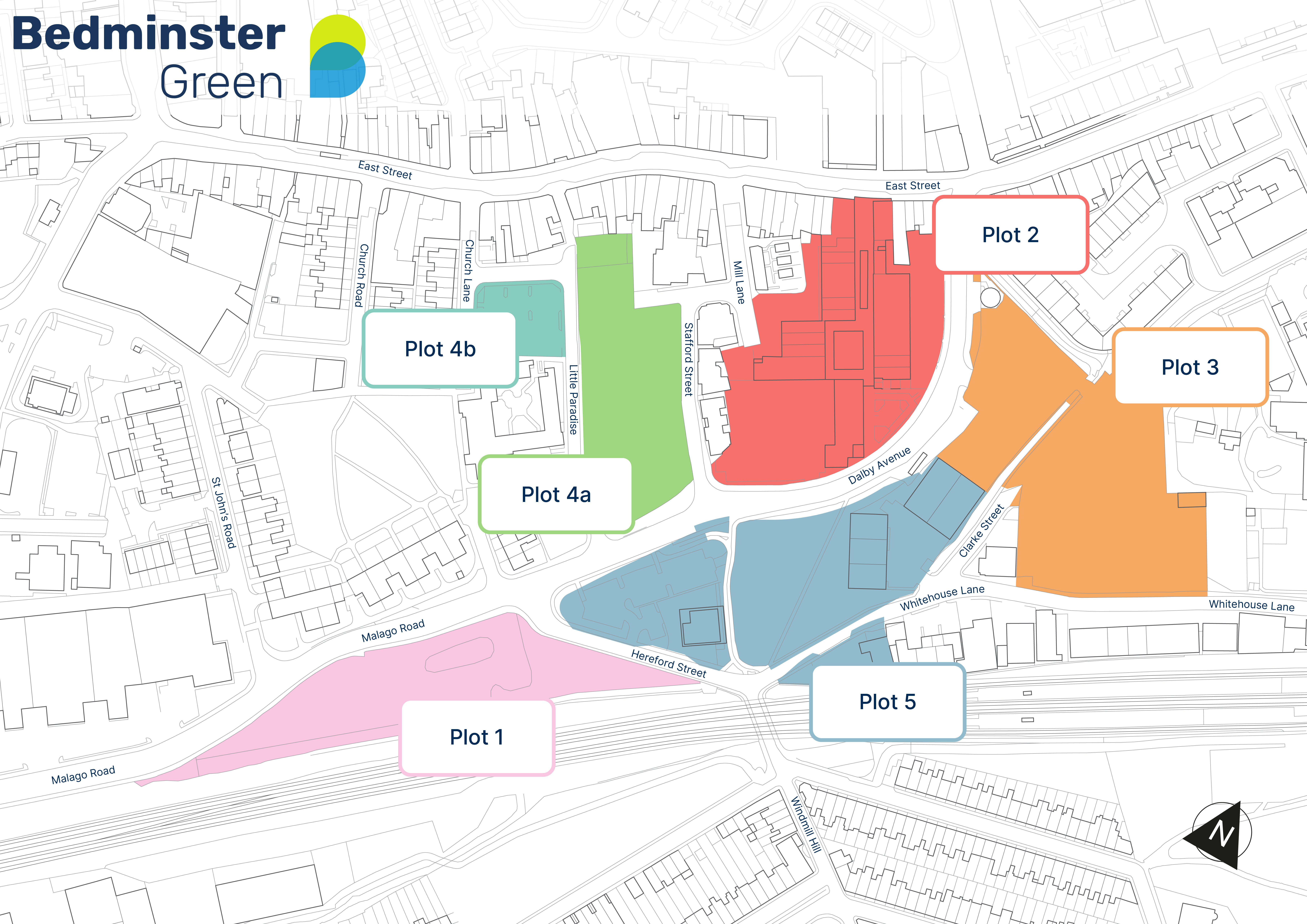 Map of Bedminster Green development plots