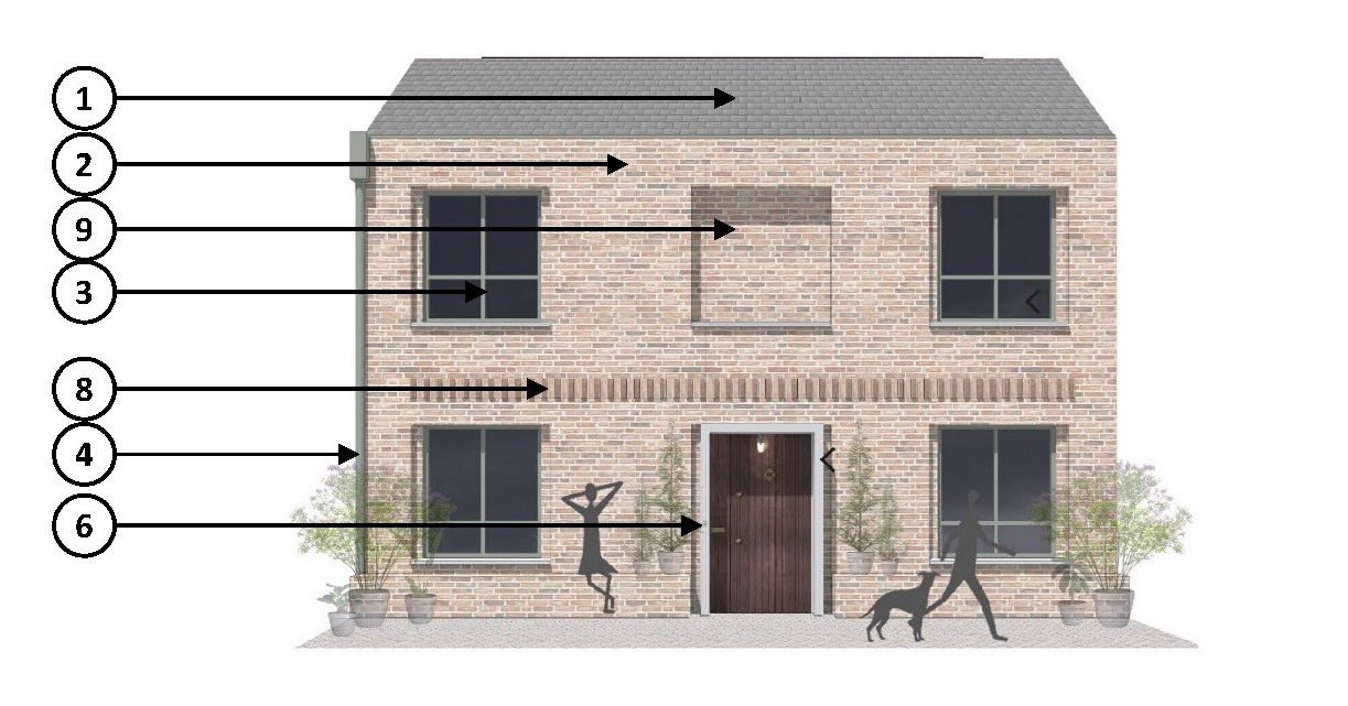 2 bedroom house front elevation