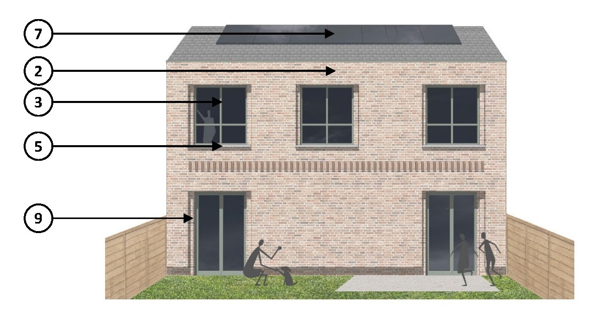 2 bedroom house rear elevation