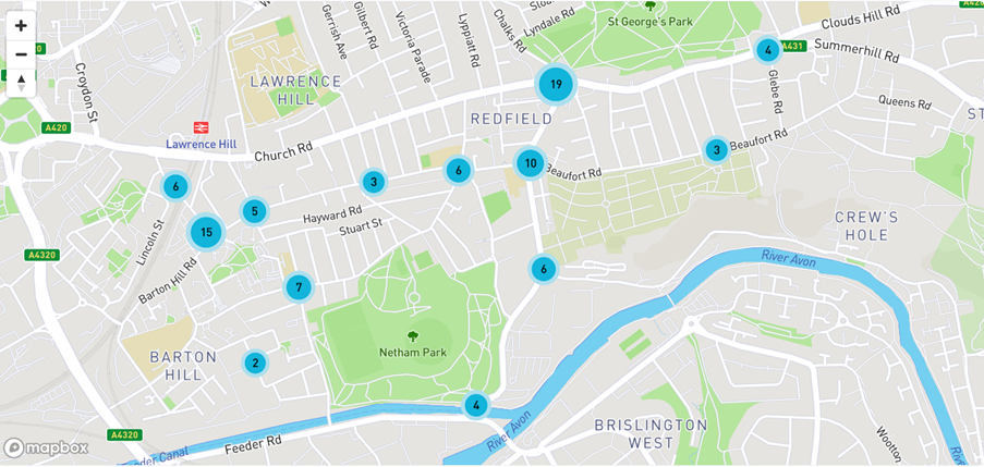 Map of our network of traffic sensors