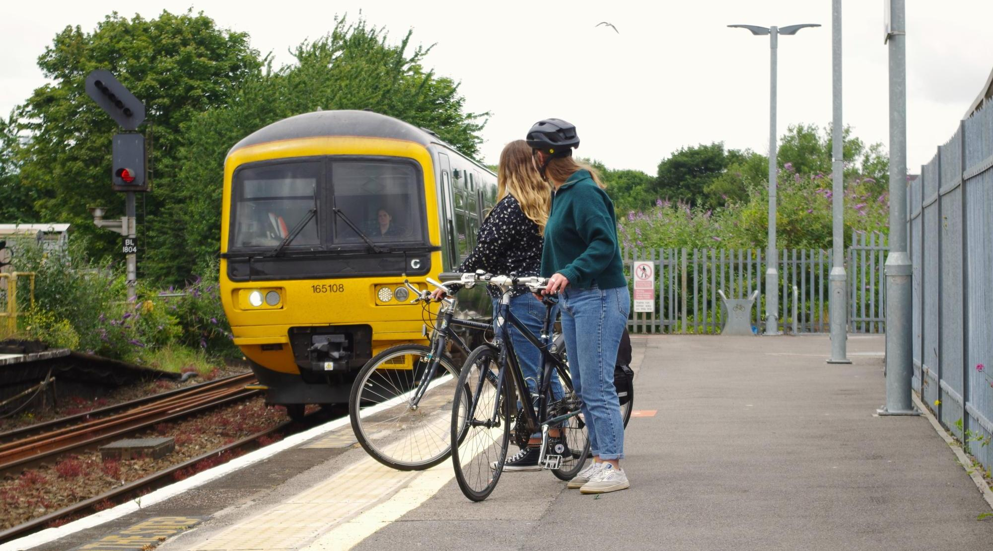 People waiting for a train