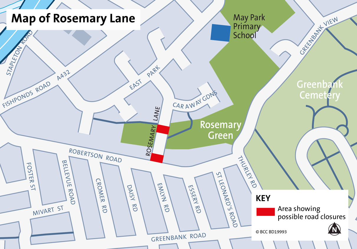 Map of Rosemary lane area Bristol