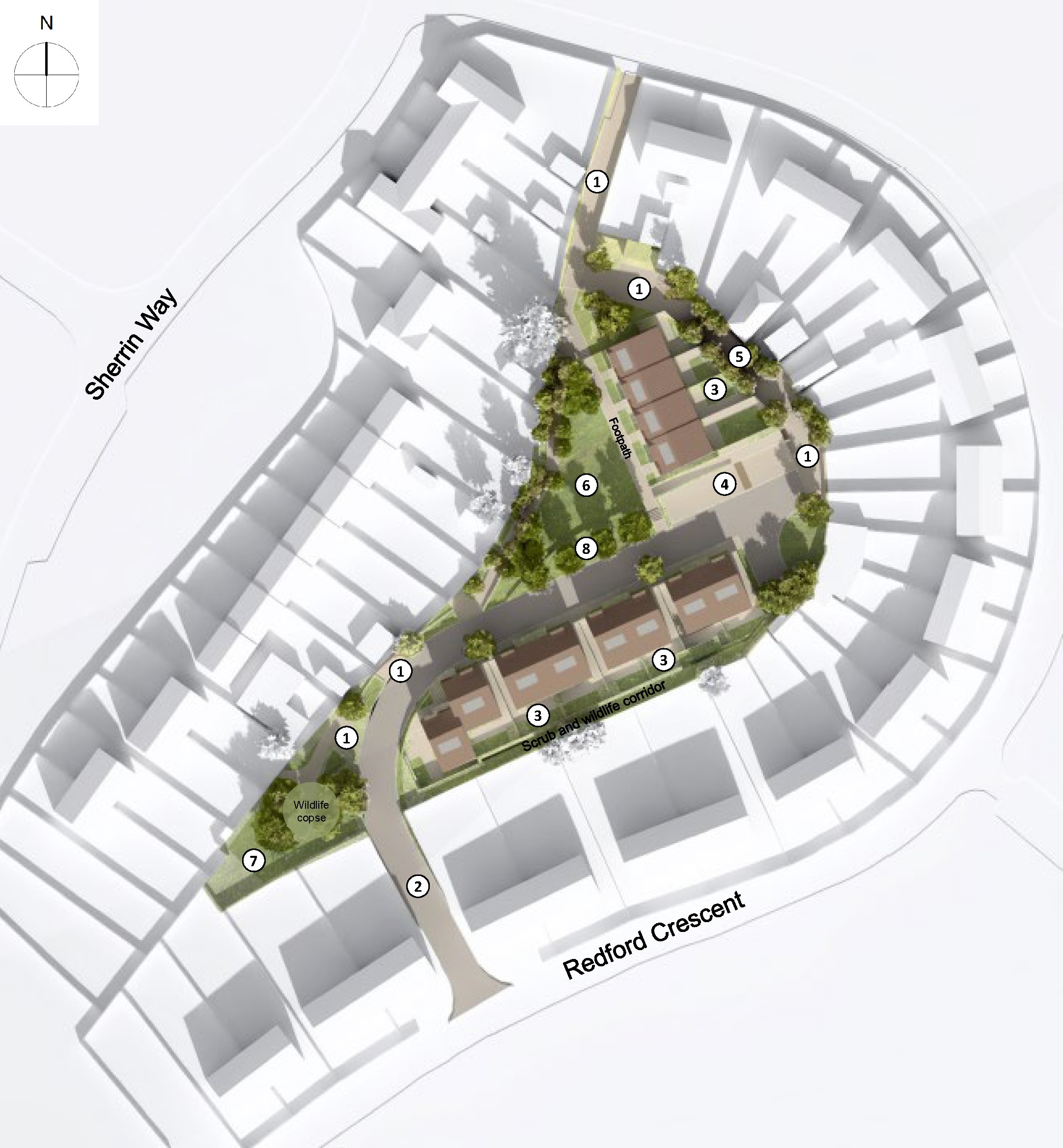 Redford Crescent, proposed site plan