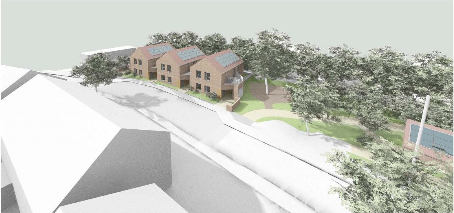 Aerial view of proposal from the south west