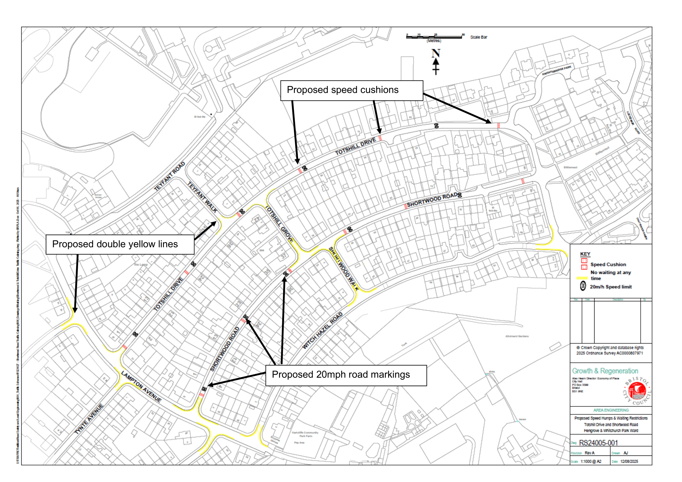 Diagram of shortwood road and totshill drive proposals