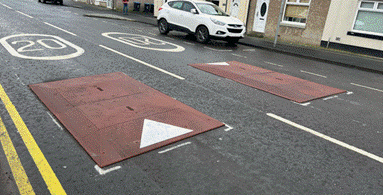 Picture of Speed Cushions and 20mph Roundel Markings