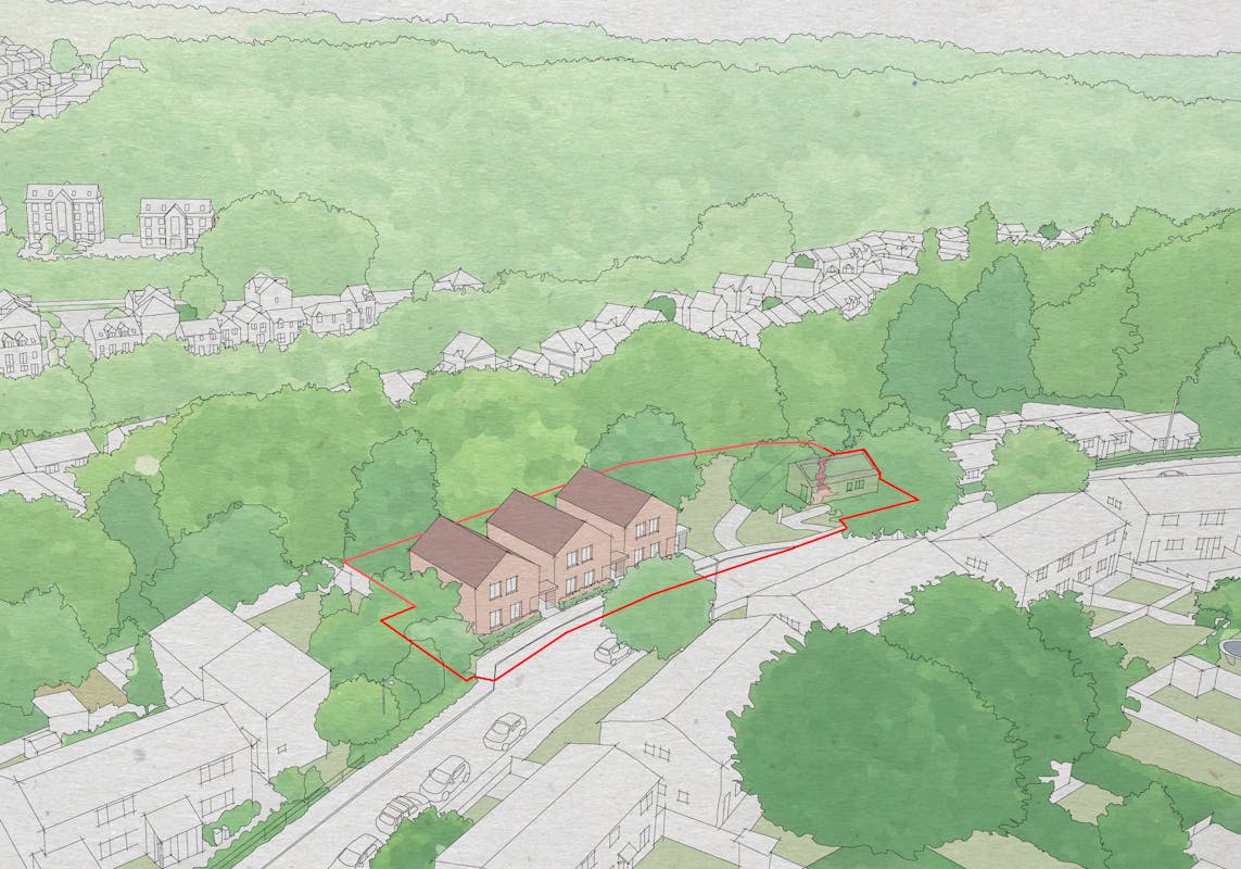 Aerial view over Wootton Road