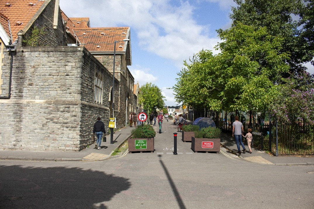 Illustrative image of a modal filter at Ashton Gate School. This is fully described in the text above.
