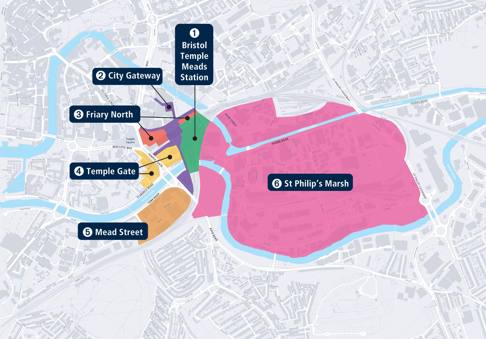 6 character areas in Temple Quarter
