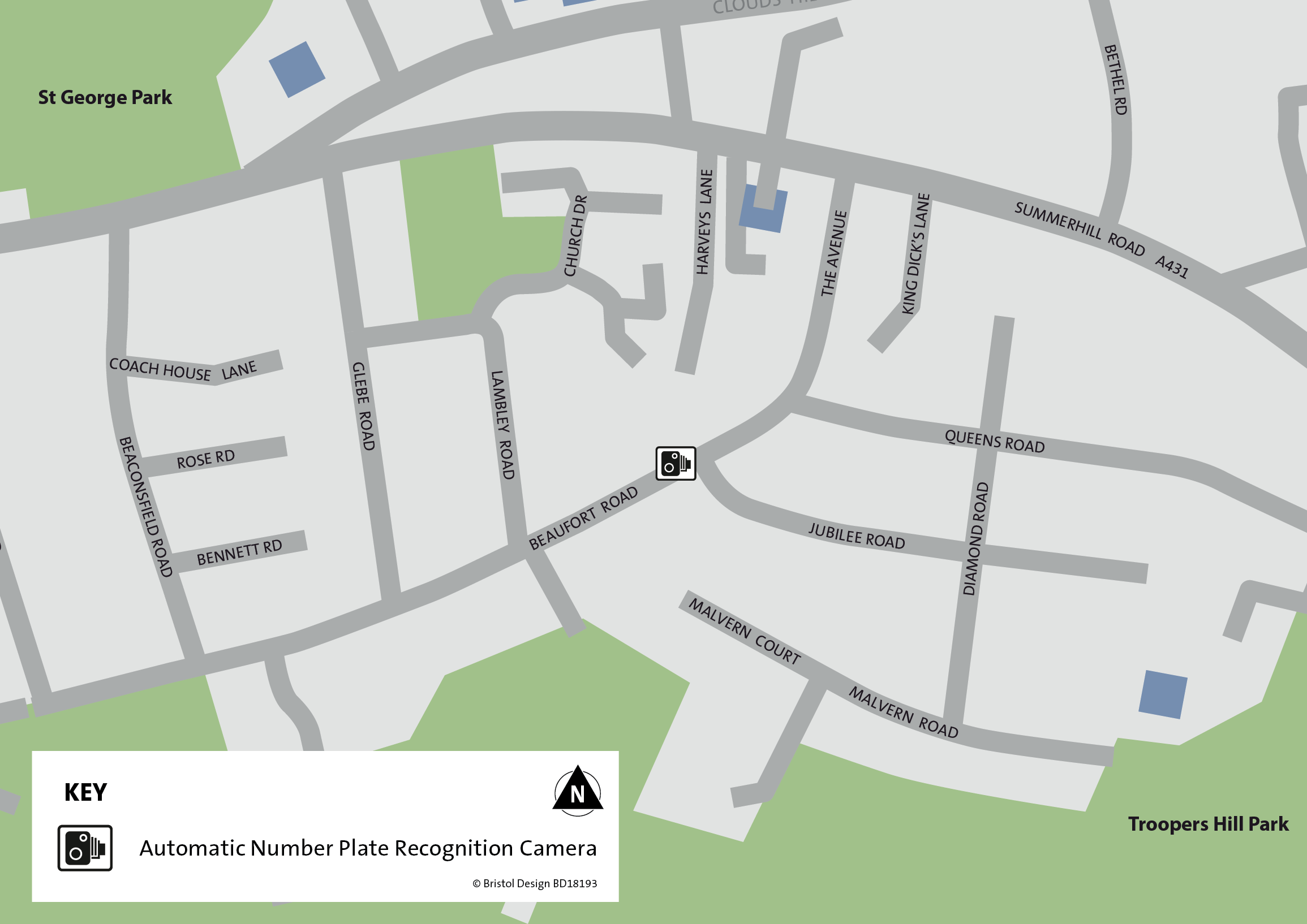 Map showing The Avenue Moving Traffic Enforcement as described above.