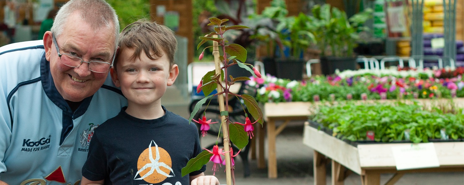 Man and child at Blaise Plant Nursery