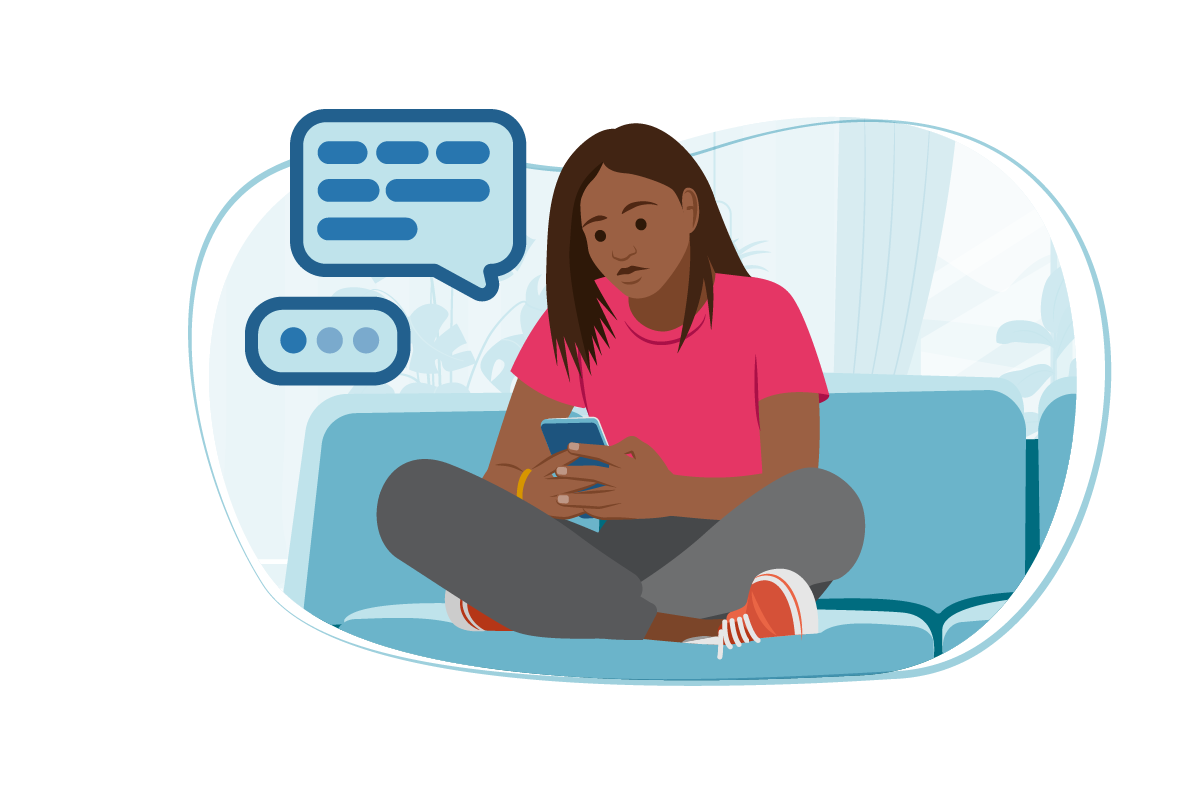 Girl using her mobile phone