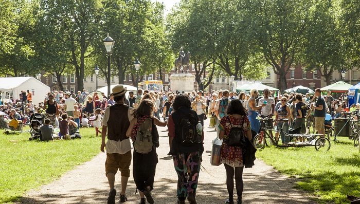 A festival in a park in Bristol