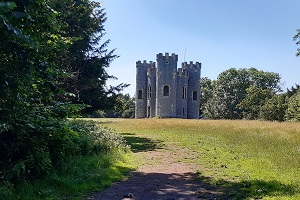 The folly in Blaise Estate on a sunny day