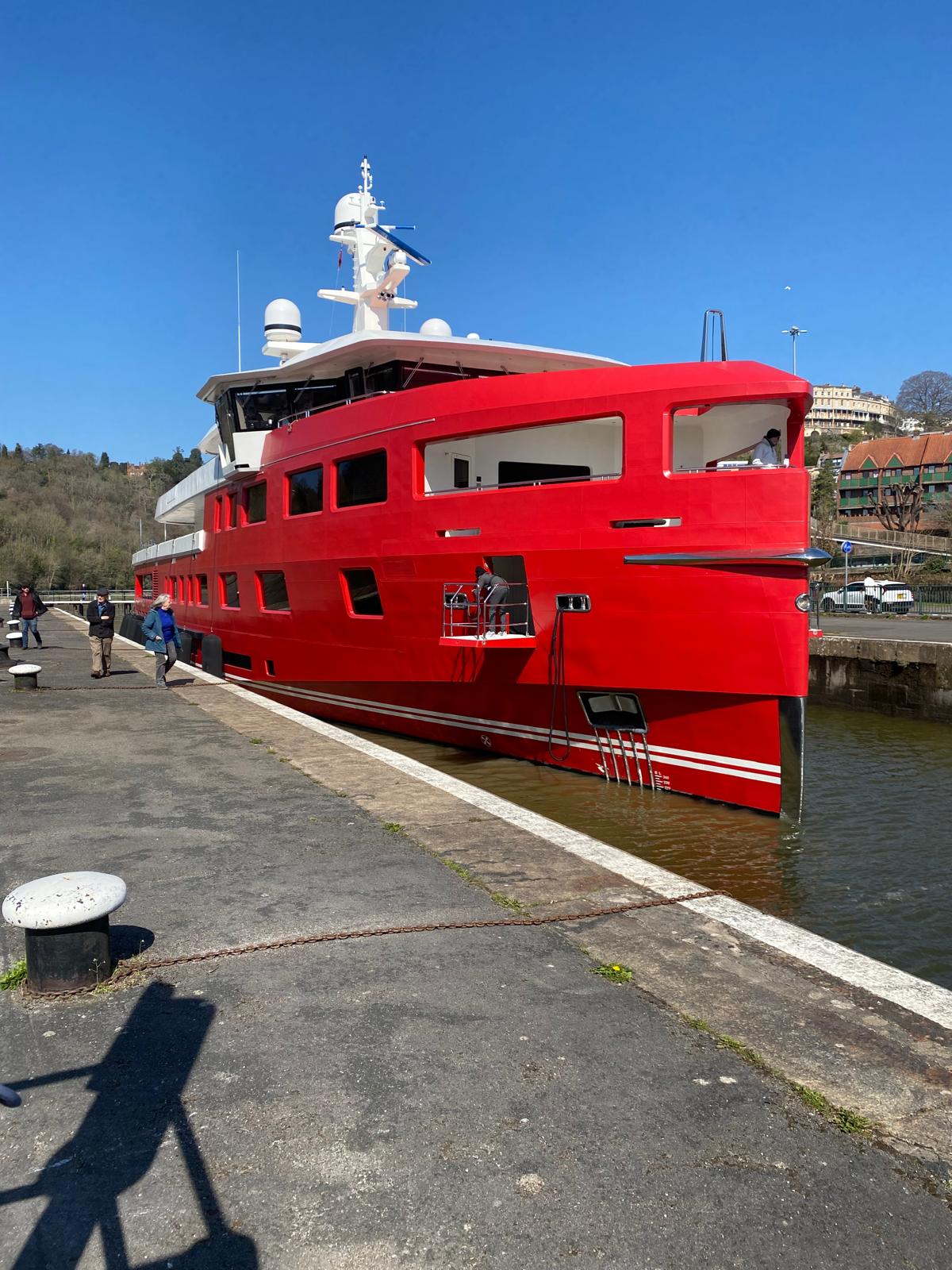 A big red boat