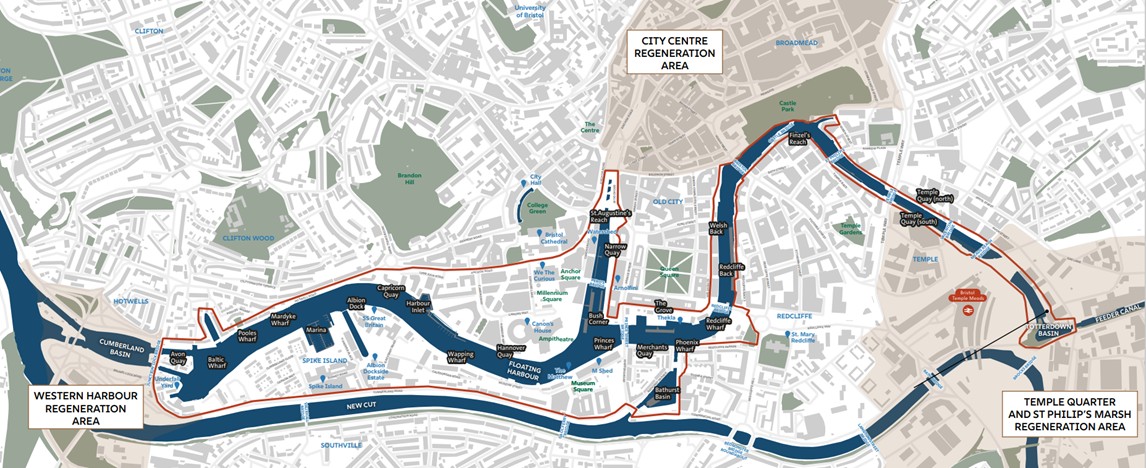 Part of the map to show the harbour and the area that the strategy covers