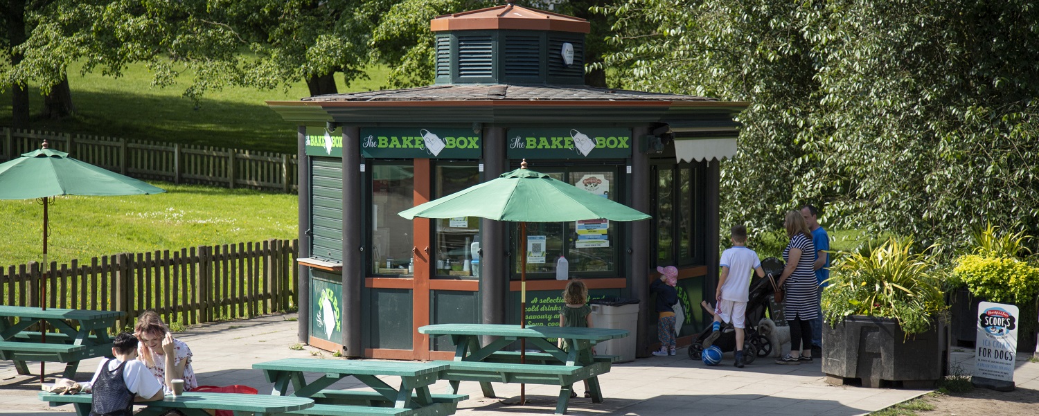 Outside seating area at the Bake Box cafe