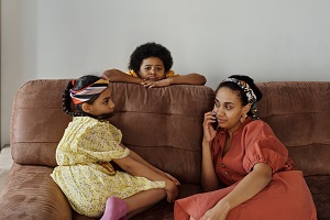 Children sitting on a sofa