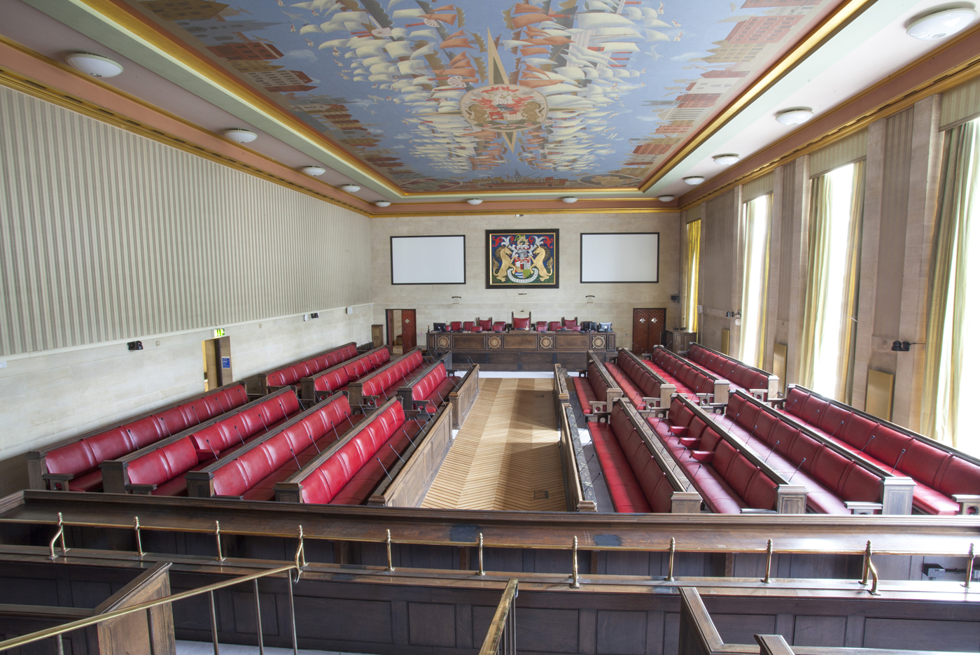The council chamber in city hall