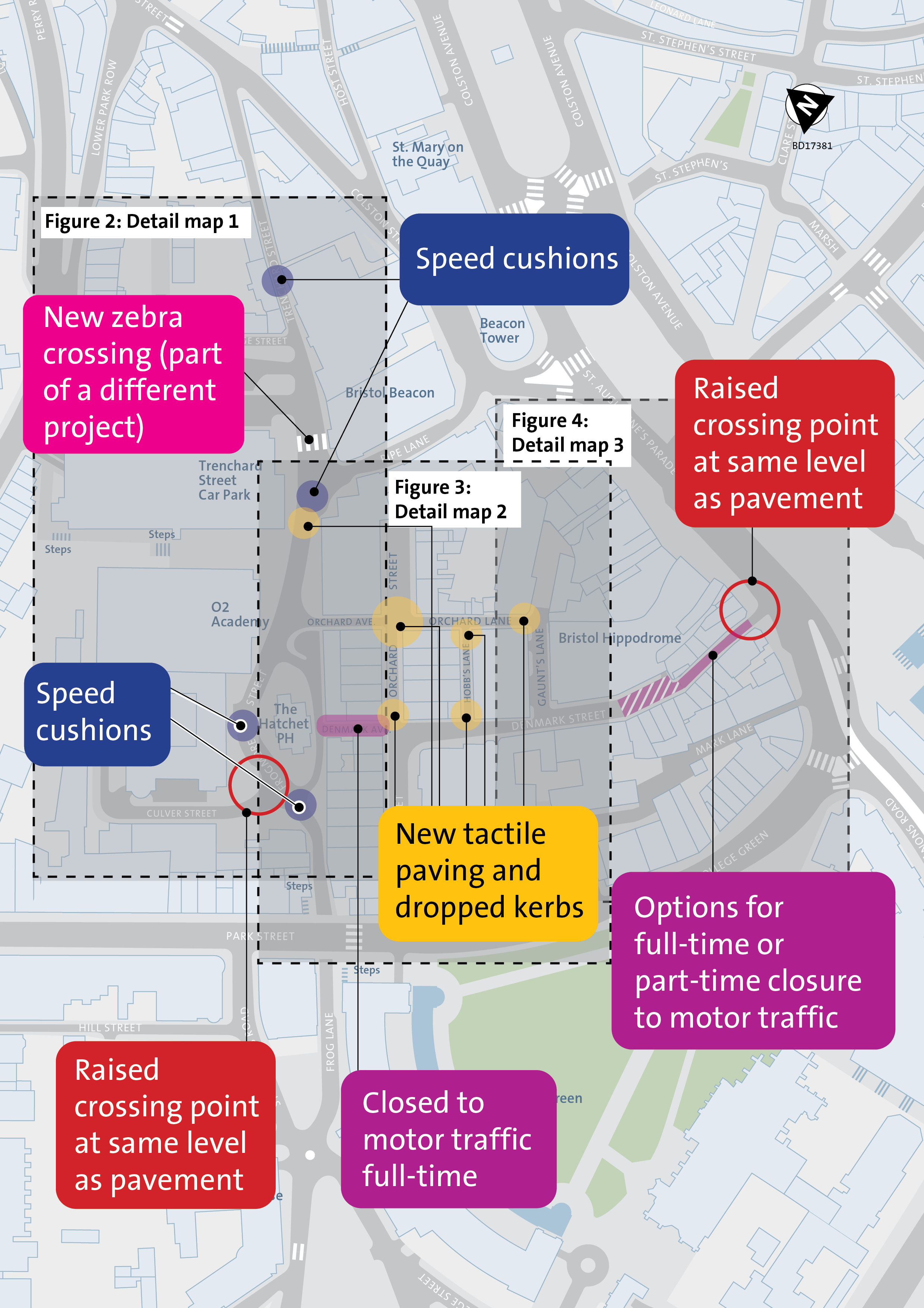 Overview of proposals. The proposals shown on this map are fully described in the text