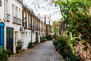 A row of terraced houses.