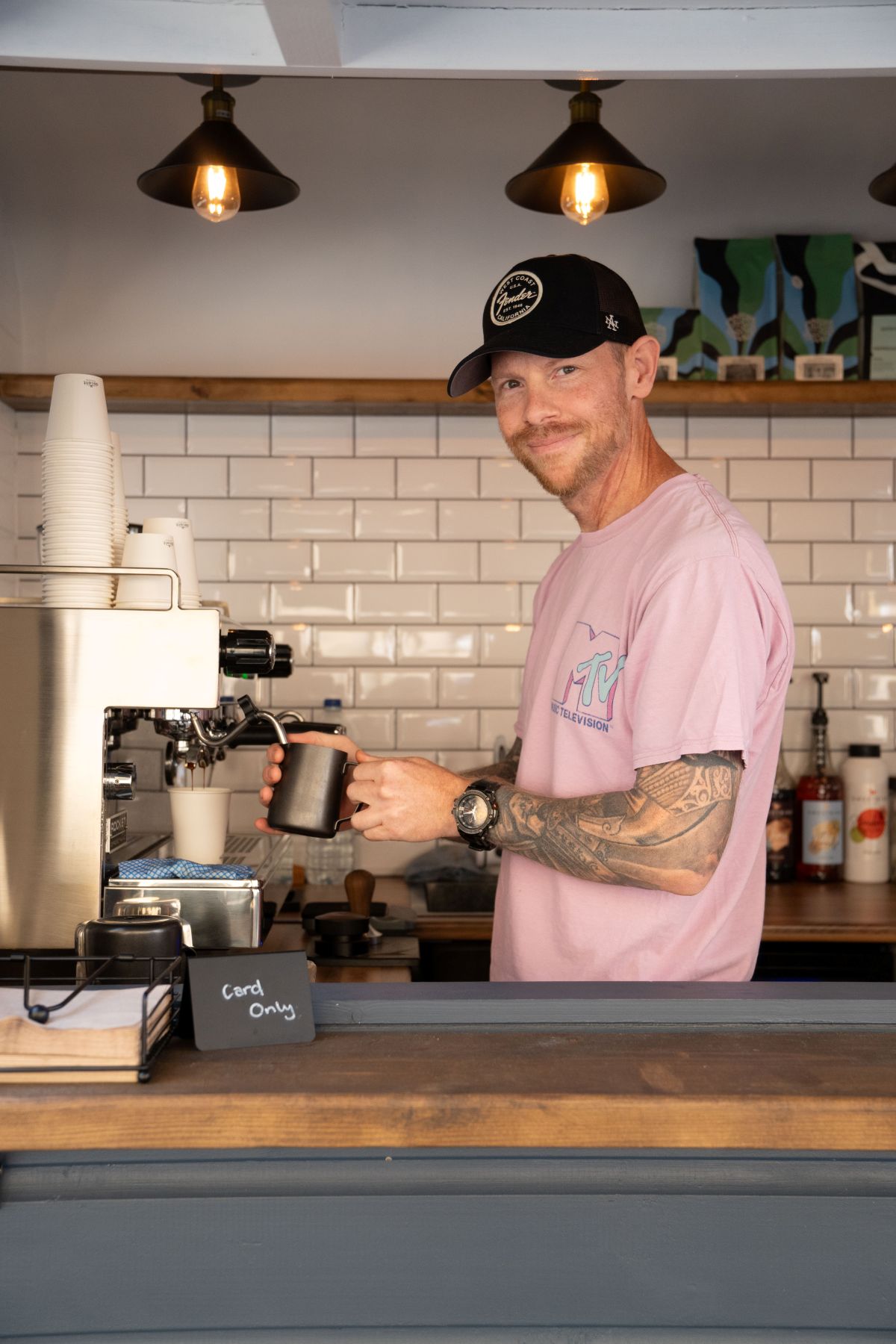 A man preparing coffee