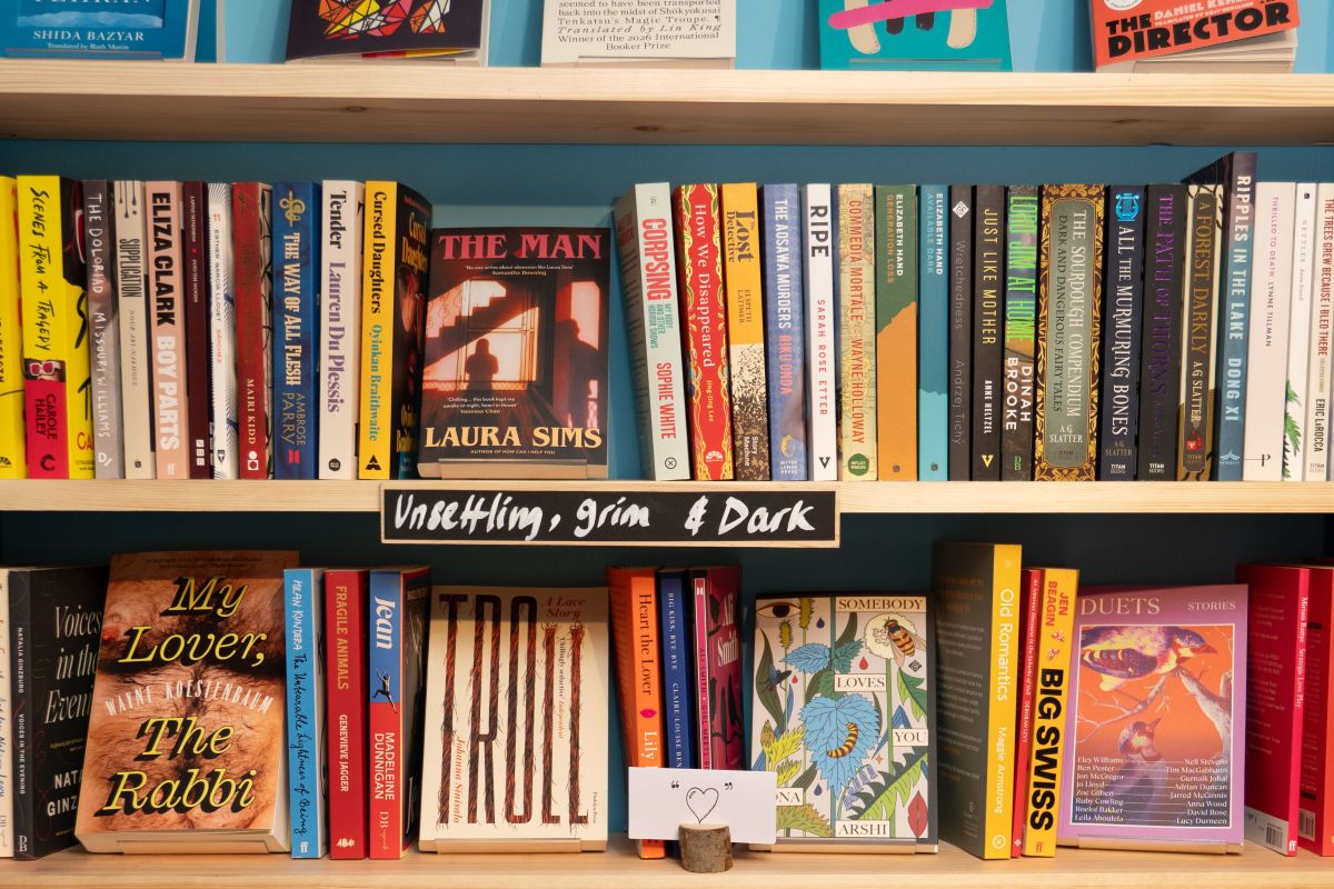 colourful books on a bookshelf