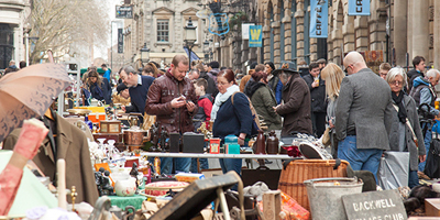 People in an outdoor market