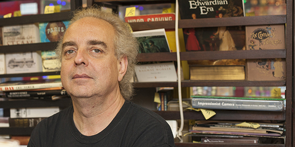 A man working in a book shop