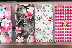 Some phone cases with flowers on them