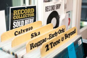 Some records in a shop
