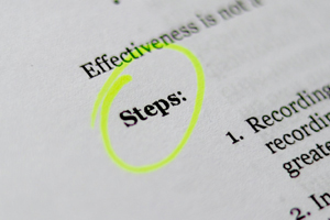 a document with the word steps circled in yellow